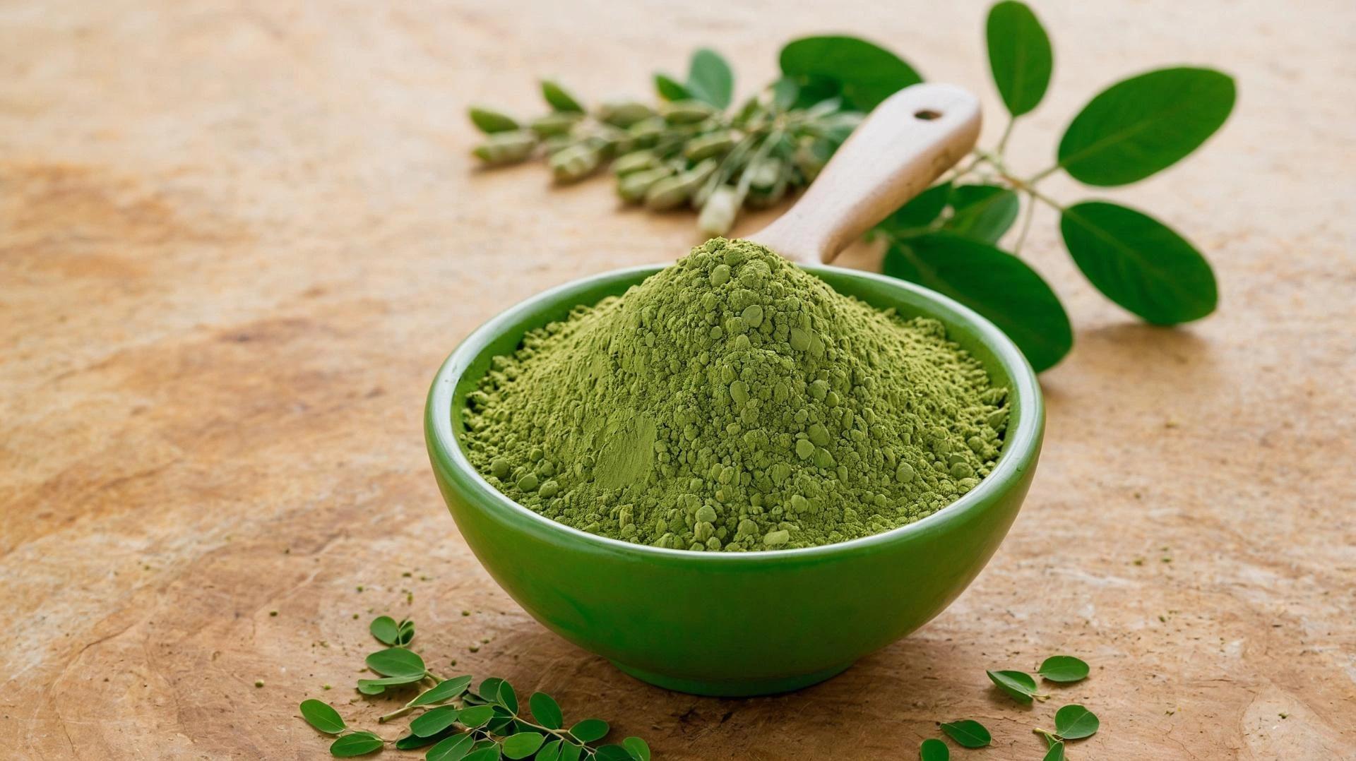 moringa powder in a bowl